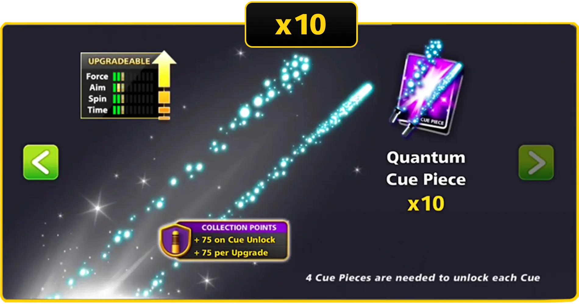 x10 Quantum Cue Pieces | 8 Ball Pool